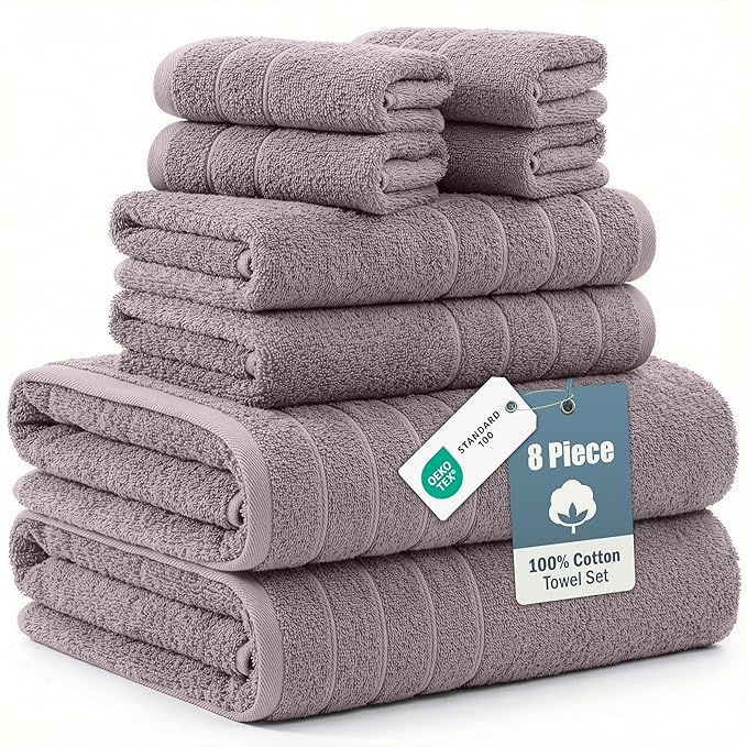 CASA PLATINO 100% Cotton Bath Towel Set 8 Pcs by CasaPlatino