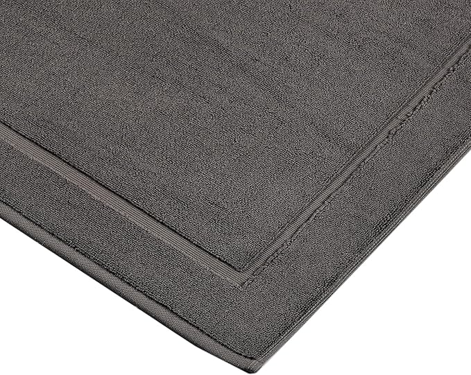 Hawmam Linen Cool Grey Bath Mats, 21 x 34 inches, Banded Design, Highly - Image 6