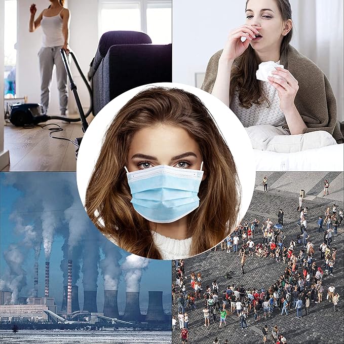 akgk Disposable Face Masks 100Pcs, 3 Ply Disposable Mask - Image 7