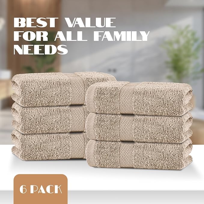 White Classic Taupe Hand Towels - Image 4