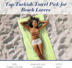 Cacala Lightweight and Thin Turkish Beach Towel 100% Cotton Sand-Free and - Image 4