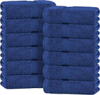 White Classic Navy Blue Hand Towels by WhiteClassic