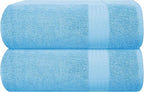 GLAMBURG Premium Cotton Oversized 2 Pack Bath Sheet 35x70-100% Pure Cotton by GLAMBURG
