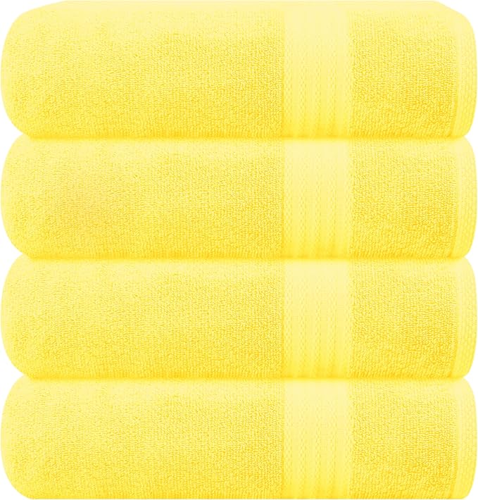 GLAMBURG Premium Cotton 4 Pack Bath Towel Set by GLAMBURG