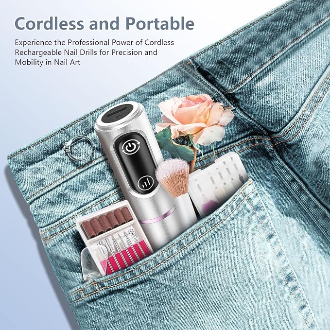 TUOBEO Cordless Nail Drill Electric Rechargeable File Kit, Professional Efile - Image 7