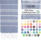 Cacala Lightweight and Thin Turkish Beach Towel 100% Cotton Sand-Free and by CACALA