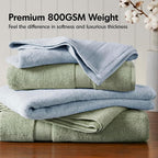 Madison Park 800GSM Bathroom Towel Set of 8 100% Cotton Bath Towel Set - Image 2