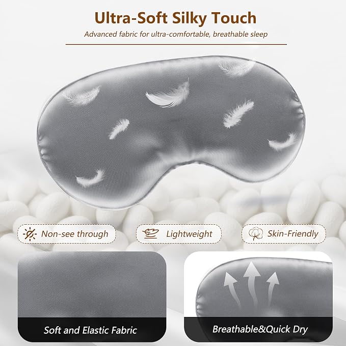 Sleep Mask Silk Eye Mask for Men Sleeping Mask, Adjustable Elastic Strap for - Image 4