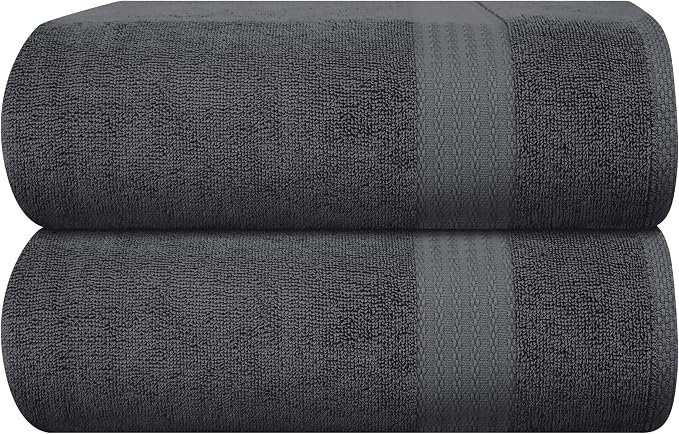 GLAMBURG Premium Cotton Oversized 2 Pack Bath Sheet 35x70-100% Pure Cotton by GLAMBURG