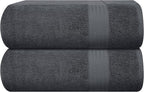 GLAMBURG Premium Cotton Oversized 2 Pack Bath Sheet 35x70-100% Pure Cotton by GLAMBURG