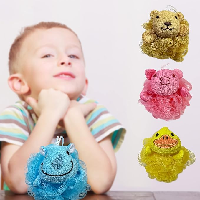 Lovely Animal Design Kids Exfoliating Bath Scrubber Body Scrubber Shower Ball - Image 2