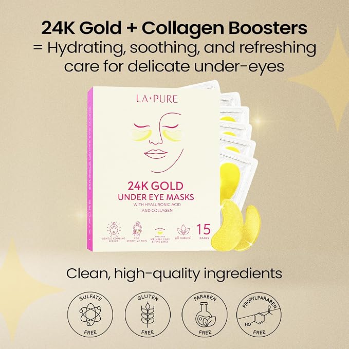 LA PURE 24k Gold Under Eye Mask - Image 5