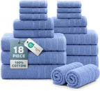 Casa Platino Cotton Bath Towel 18 Piece Set by CasaPlatino