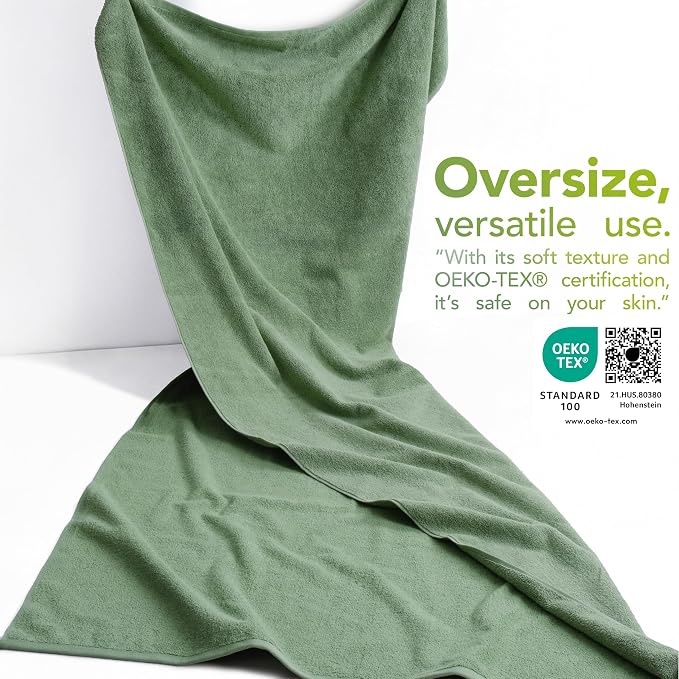American Soft Linen 100% Cotton 600 GSM Turkish 40x80 Oversized Bath Towel Sheet - Image 3