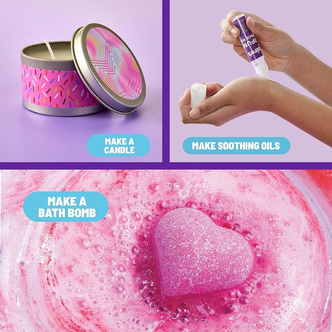 Claire’s DIY Bath Bomb & Scented Candle Making Set, 32-Piece Spa Craft Kit - Image 3