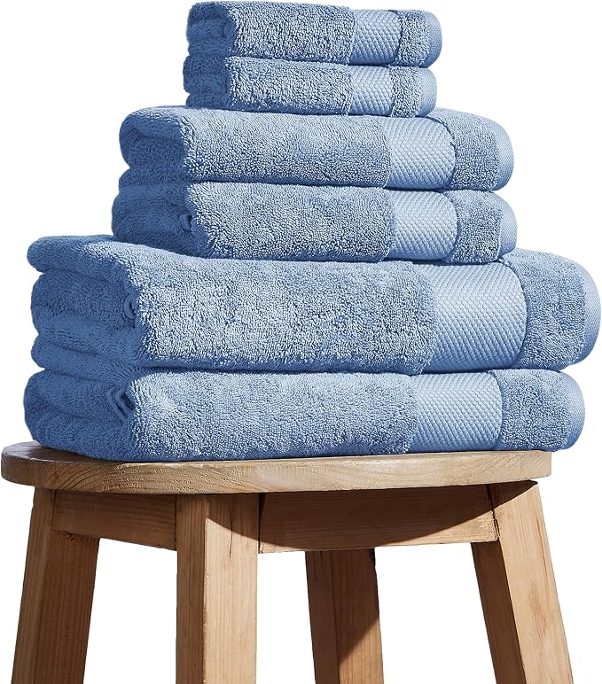 BIOWEAVES 100% Organic Cotton 700 GSM Plush 6-Piece Towel Set GOTS Certified by BIOWEAVES