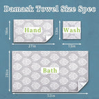 Gray Wash Cloths, Jacquard Washcloths 6 Pack 13"x13" - Image 4