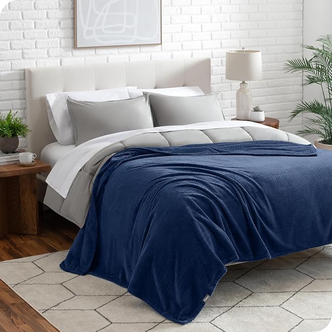 Bare Home Textured Fleece Blanket - Image 2