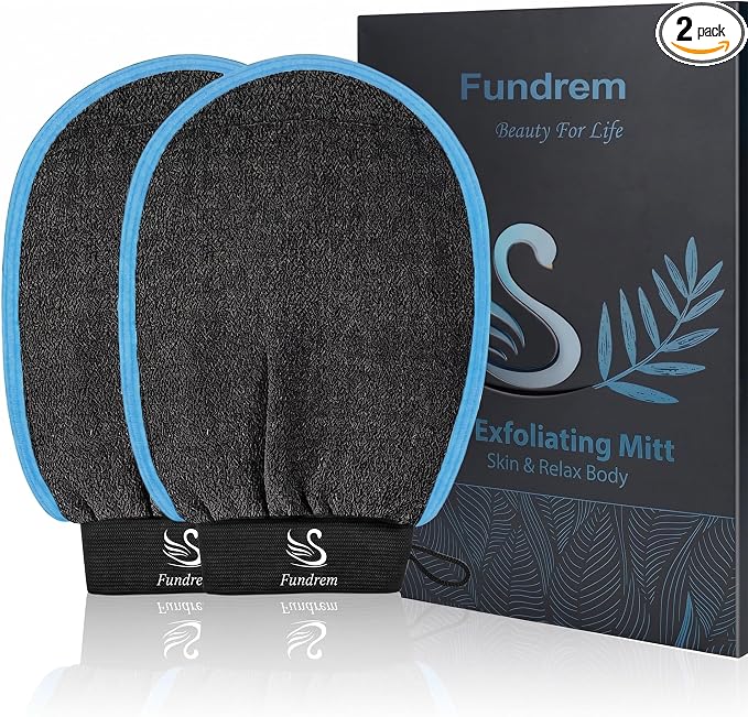 Exfoliating Gloves 2 Pcs, Exfoliating Body Scrubber by FUNDREM