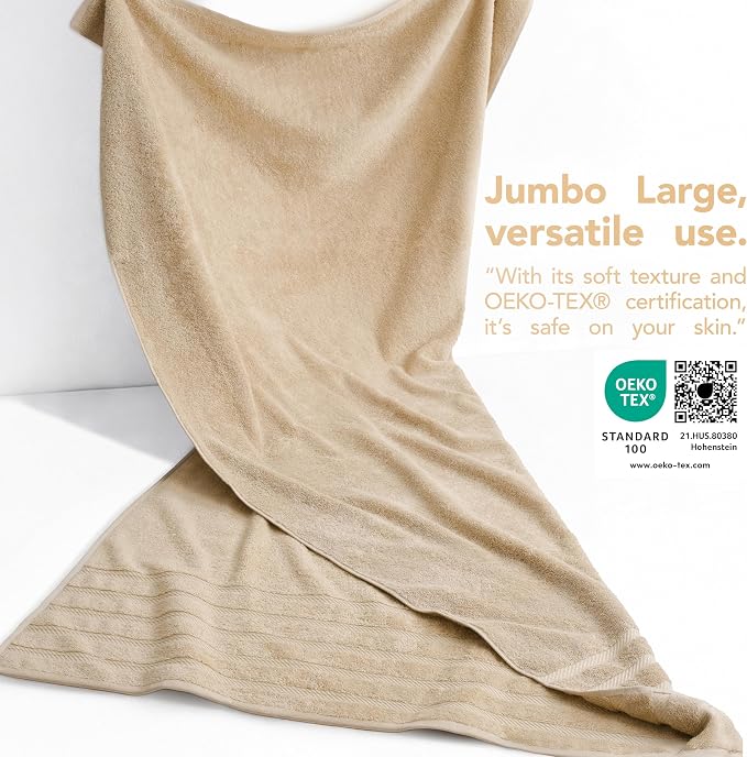 American Soft Linen 35x70 Jumbo Large Bath Towel, 600 GSM 100% Cotton Turkish - Image 3