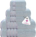 CASA COPENHAGEN Zero Twist 6Pcs 100% Egyptian Cotton Large Designer Towels Gift by CASACOPENHAGEN
