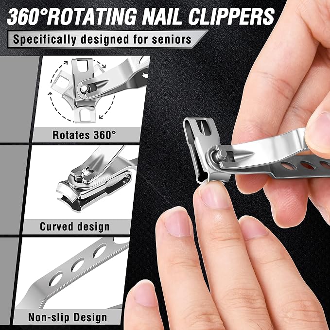 Podiatrist Toenail Clippers for Seniors Thick Toenails, Professional Pedicure - Image 5