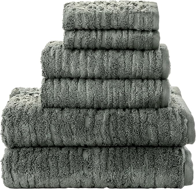 SKL Home CloudSoft 100% Cotton Luxury 6-Piece Towel Set, 600 GSM, Ultra Plush & by SKLHomebySaturdayKnightLtd