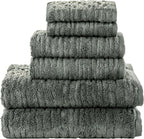 SKL Home CloudSoft 100% Cotton Luxury 6-Piece Towel Set, 600 GSM, Ultra Plush & by SKLHomebySaturdayKnightLtd