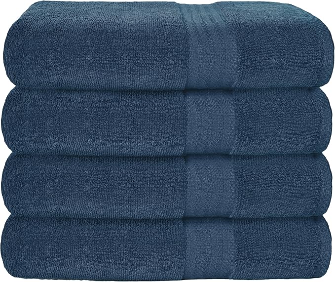 GLAMBURG Premium Cotton 4 Pack Bath Towel Set by GLAMBURG