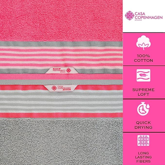 CASA COPENHAGEN He & She 2Pcs 100% Egyptian Cotton Large Designer Bathsheet - Image 2