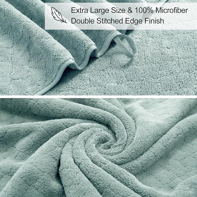 Ycosy 8-Piece Bath Towels Set, 2 Oversized Bath Sheet, 2 Hand Towels and 4 - Image 6