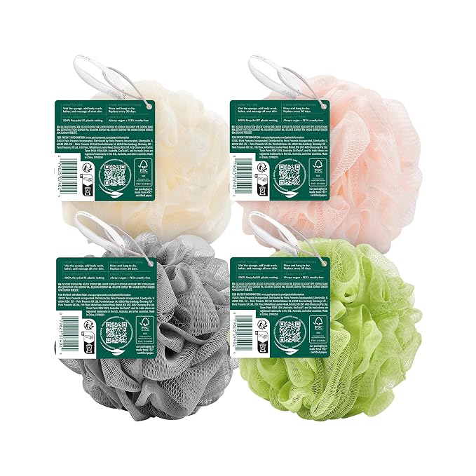 EcoTools Delicate EcoPouf 4 Pack, Loofah Sponge - Image 9
