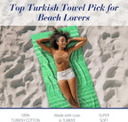 Cacala Lightweight and Thin Turkish Beach Towel 100% Cotton Sand-Free and - Image 3