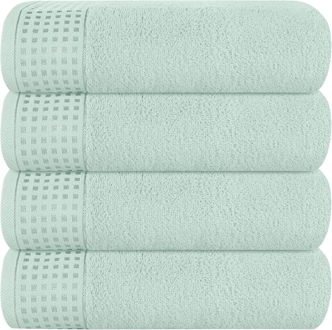GLAMBURG Ultra Soft 4 Pack Oversized Bath Towel Set 27x54 inches, 100% Cotton by GLAMBURG