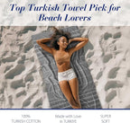 Cacala Lightweight and Thin Turkish Beach Towel 100% Cotton Sand-Free and - Image 3