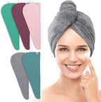 TENSTARS 5 Pack Thicken Microfiber Hair Towel Wrap by TENSTARS