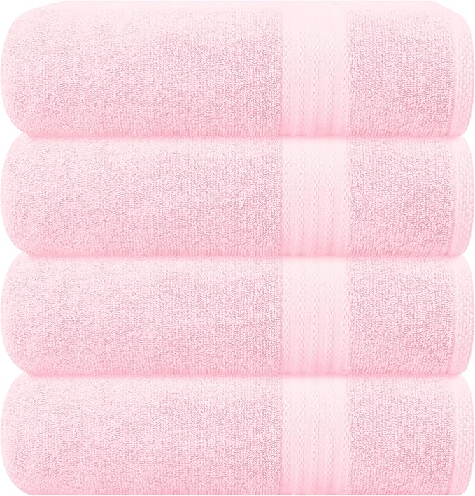 GLAMBURG Premium Cotton 4 Pack Bath Towel Set by GLAMBURG