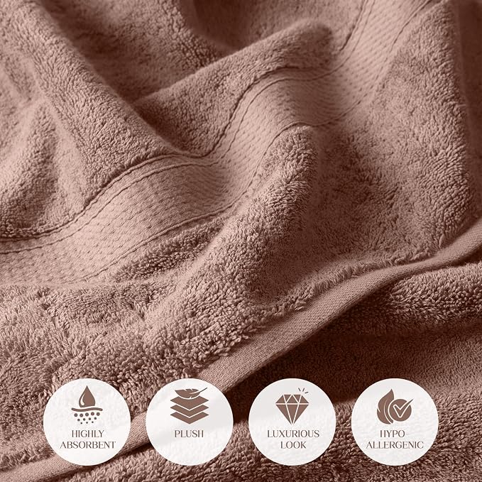 Superior Egyptian Cotton Pile 10-Piece Towel Set, Includes 2 Bath, 4 Hand - Image 6