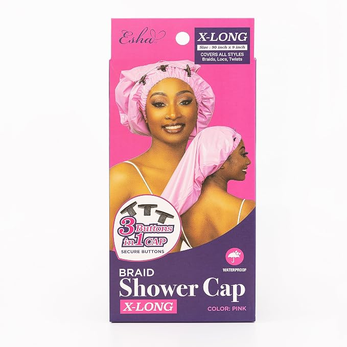 Esha Girl - Shower Cap for Extra Long Hair, Twists – Waterproof – Snug Fit - Image 7