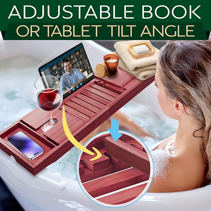 SereneLife Premium Bathtub Tray Caddy - Image 6