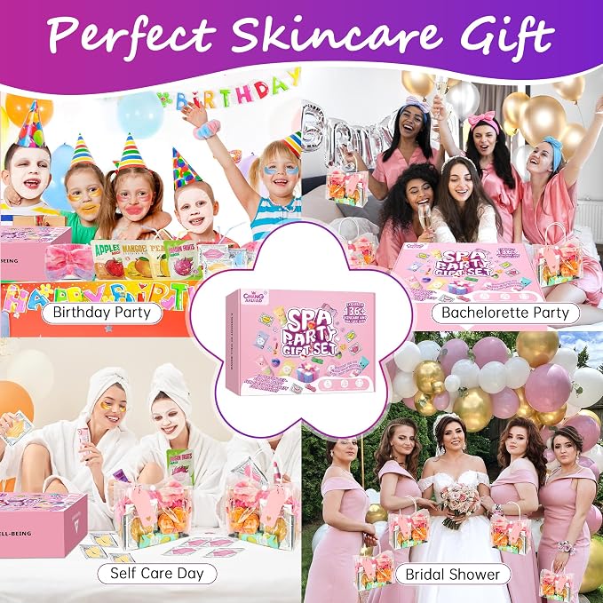159Pcs Spa Birthday Party Decorations Kit-12 Spa Kits + Birthday - Image 6