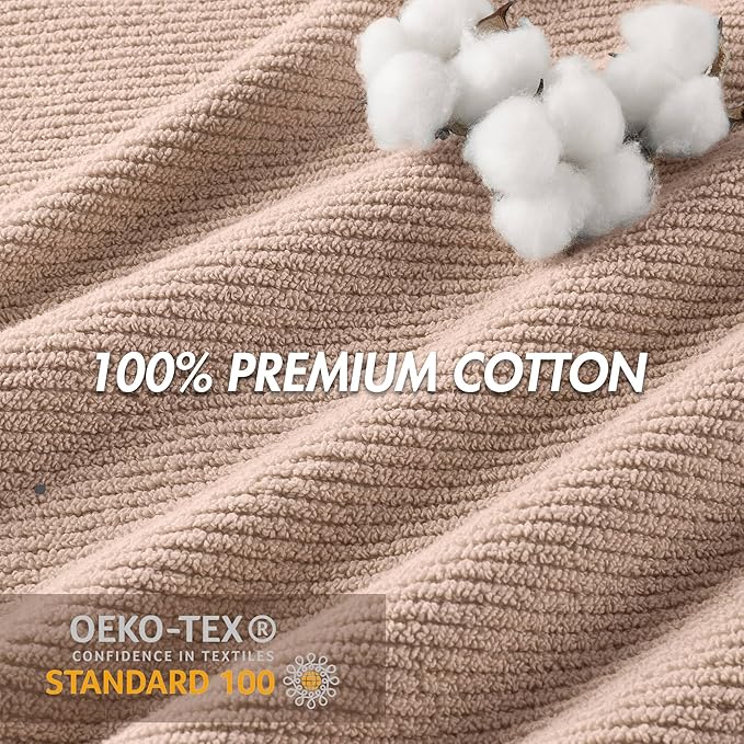 Madison Park Bathroom Towel Set of 6 Diagonal Ribbed, 500 GSM - Image 3