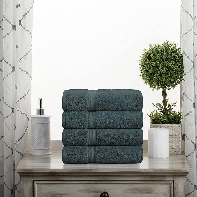 Superior Egyptian Cotton Pile Hand Towel Set of 4, Ultra Soft Luxury Towels - Image 2