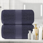 White Classic Luxury Soft Navy Bath Sheet Towels - Image 6