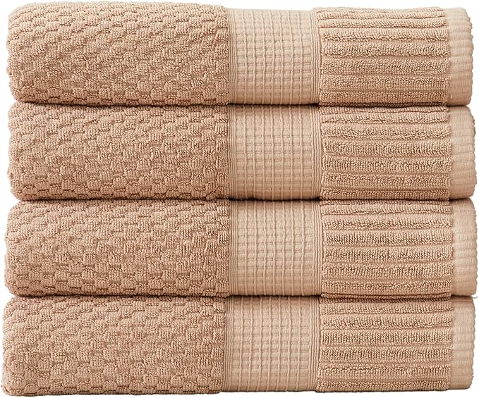NY Loft 100% Cotton 4 Pack Bath Towel Set| Super Soft & Absorbent Quick-Dry by NYLoft