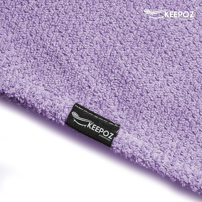 KEEPOZ Hair Towel Wrap Quick Dry 100% Cotton Super Absorbent Turban Head Wrap - Image 4