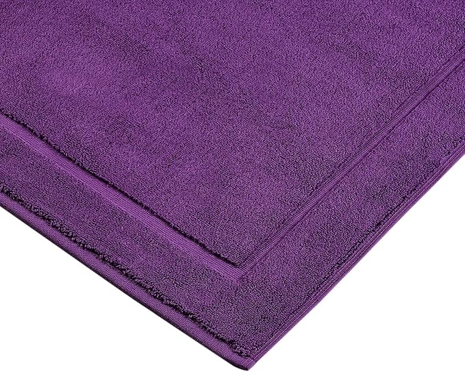 Hawmam Linen Purple Bath Mats, 21 x 34 inches, Banded Design, Highly Absorbent - Image 6