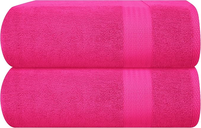 GLAMBURG Premium Cotton Oversized 2 Pack Bath Sheet 35x70-100% Pure Cotton by GLAMBURG