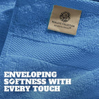White Classic Wealuxe Light Blue Washcloths 24 Pack - Image 3