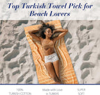 Cacala Lightweight and Thin Turkish Beach Towel 100% Cotton Sand-Free and - Image 3